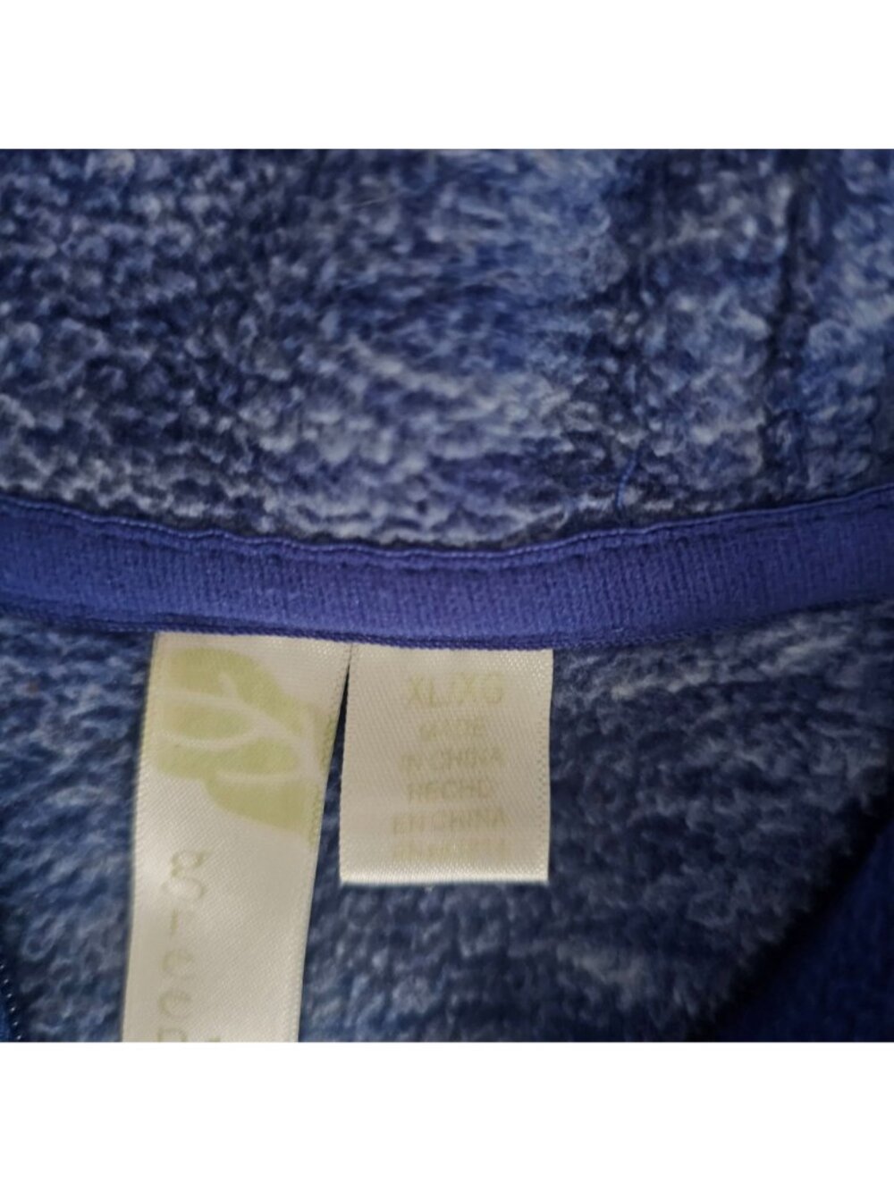 Green Tea Blue Heathered Full Zip Front Drawstring Hoodie Sweater Women's XL - Picture 8 of 10